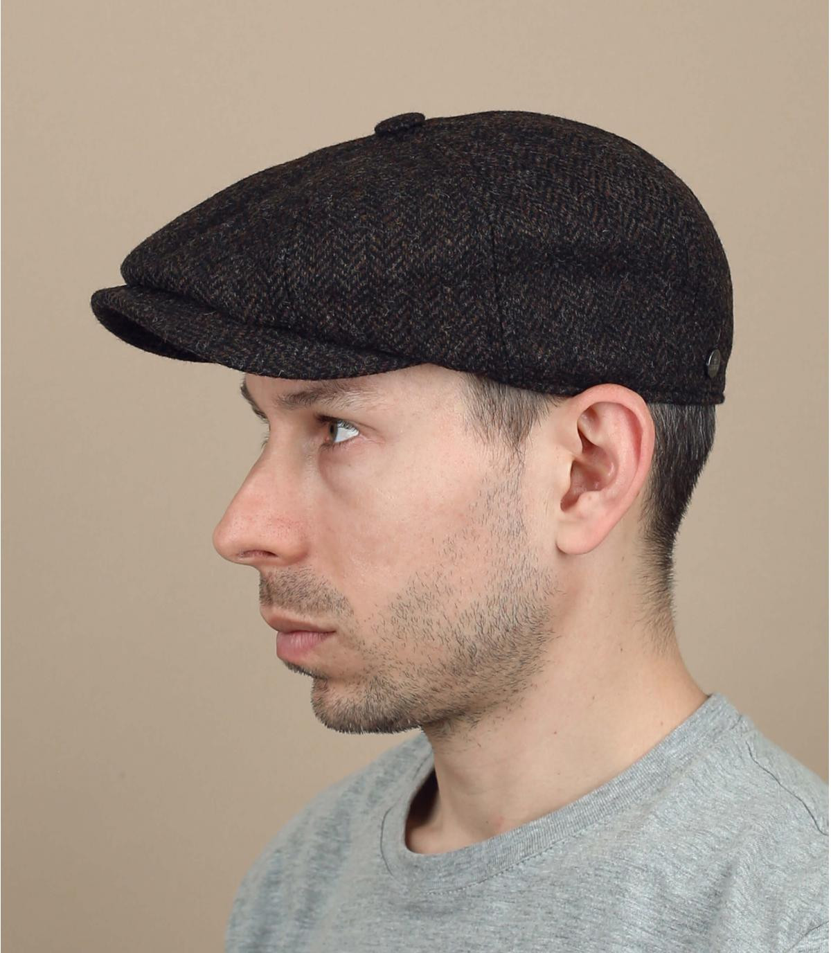 newsboy cap brown wool Britton Wool Herringbone brown